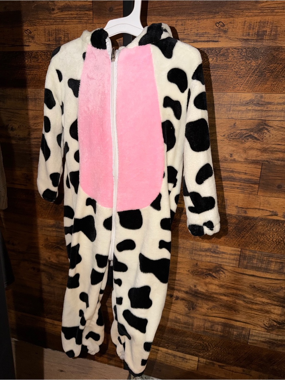 Amazon Kids Cow Print Fleece Costume with Pink Belly